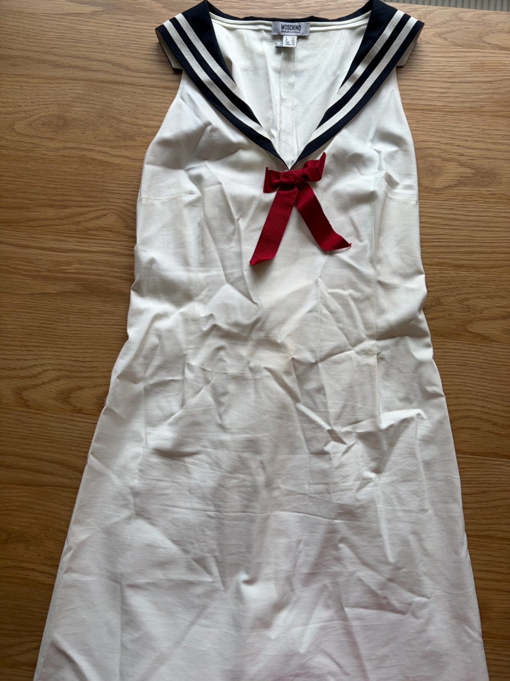 Vintage Rare Moschino White Nautical Sailor-Style Dress